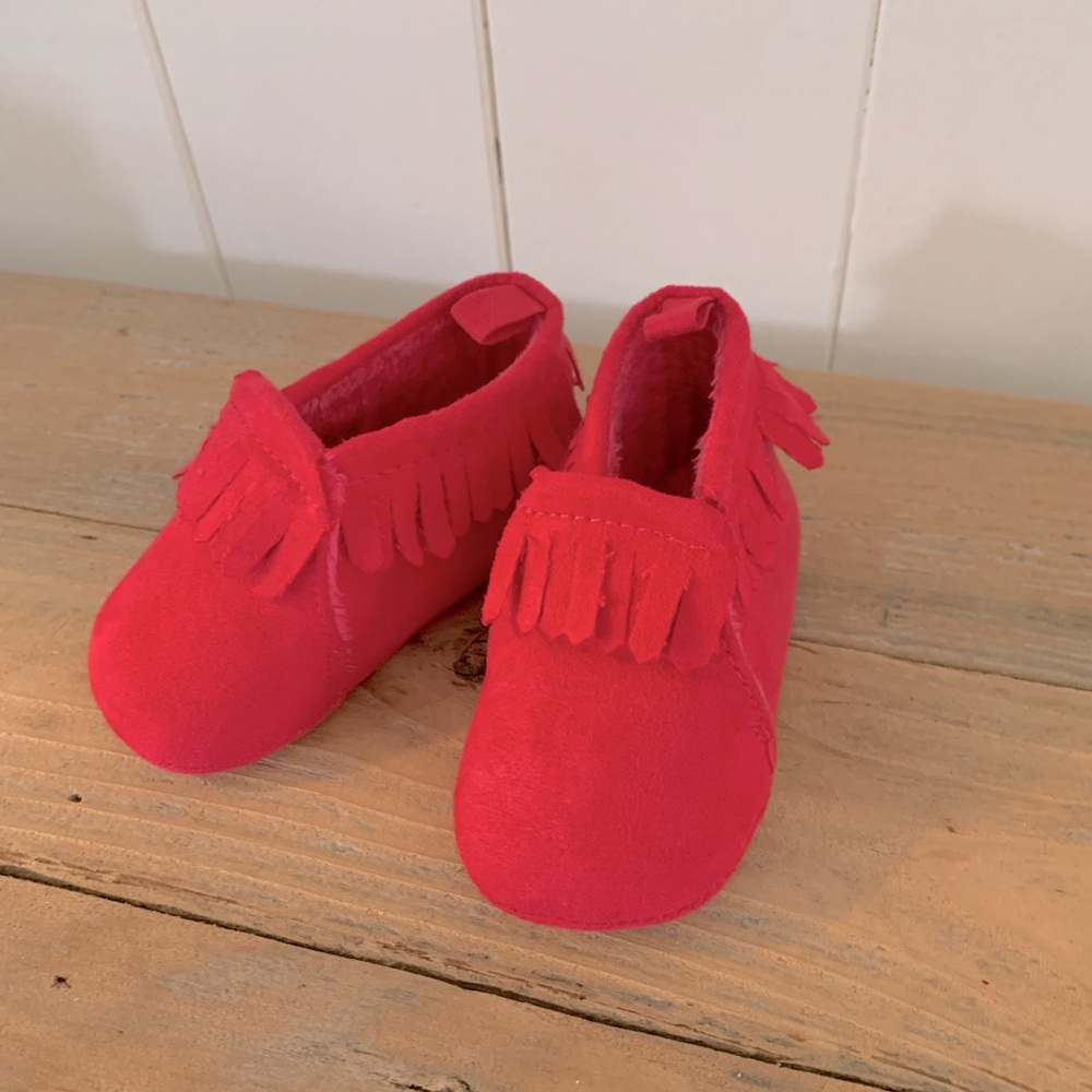 💥Free with Purchase💥 Hot Pink Baby Infant Vegan Moccasins Booties Shoes
